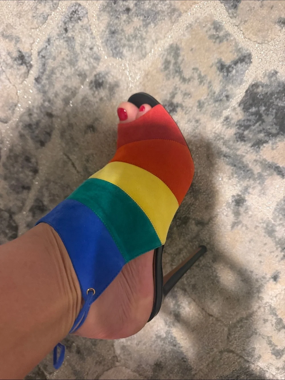 Aquazzura Rainbow Suede Open-Toe Heeled Sandals